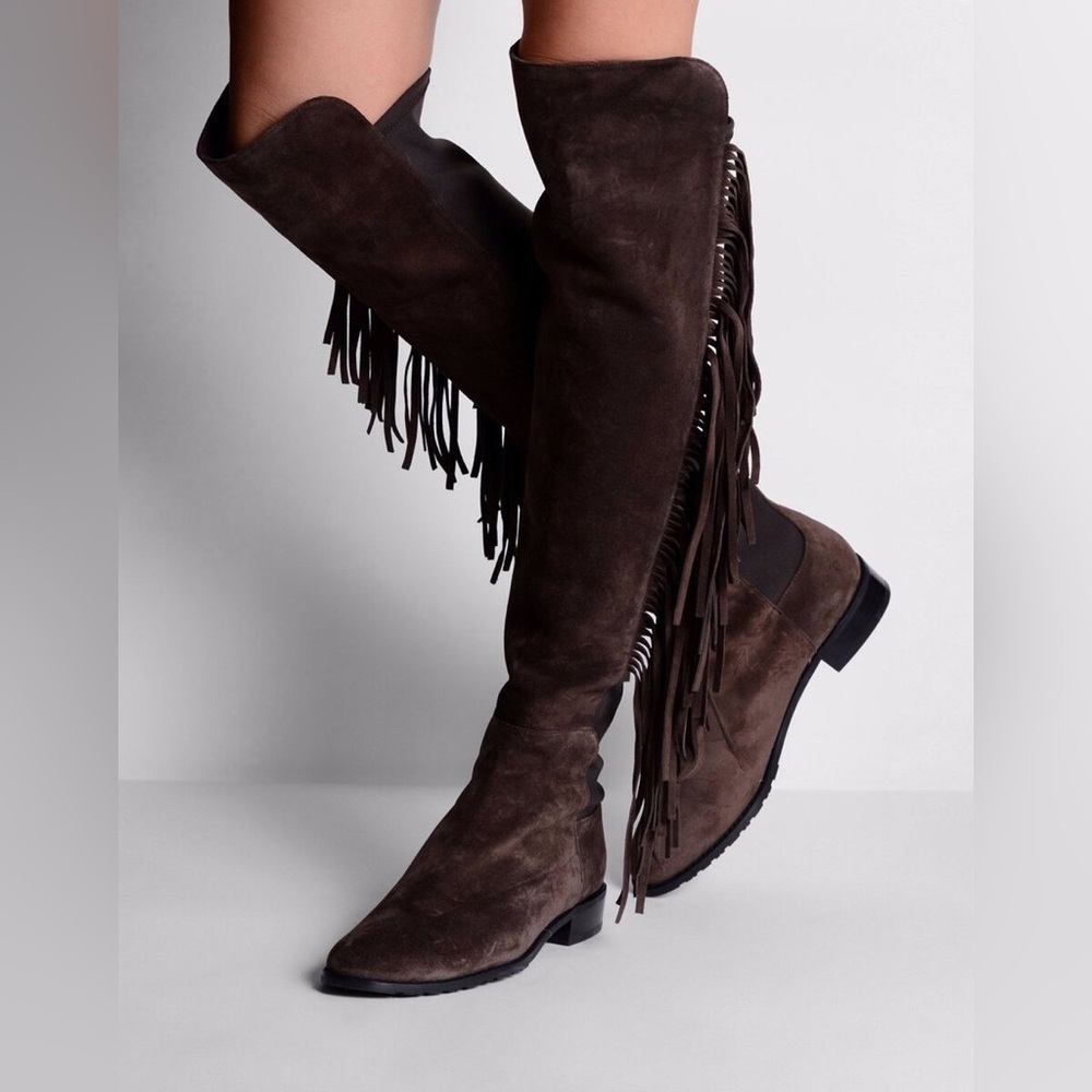 Stuart Weitzman MANE OTK Boots In MOSS GREEN
